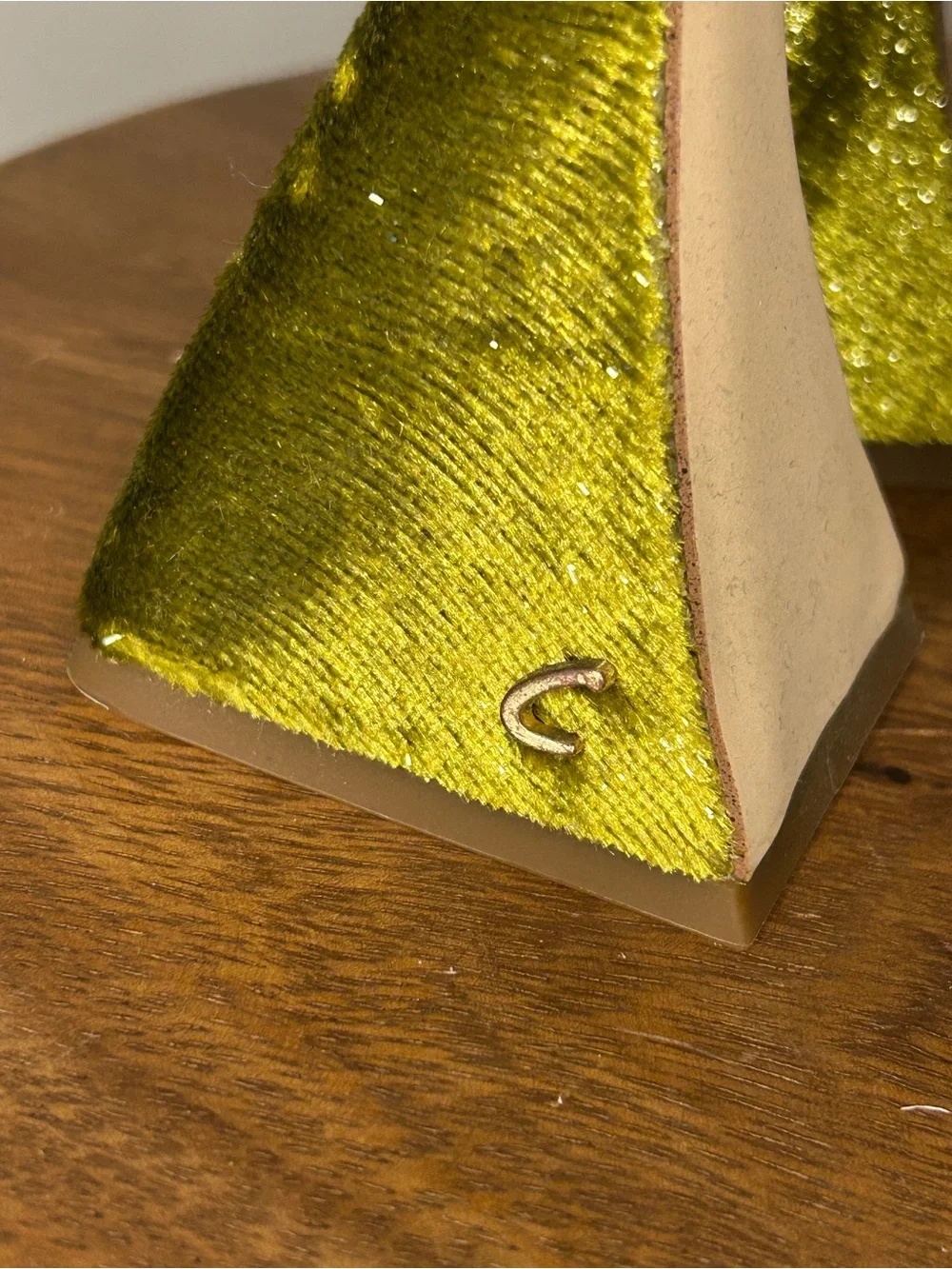 NWOT Jeffrey Campbell Olive Green Velvet Platform Heeled Sandals
